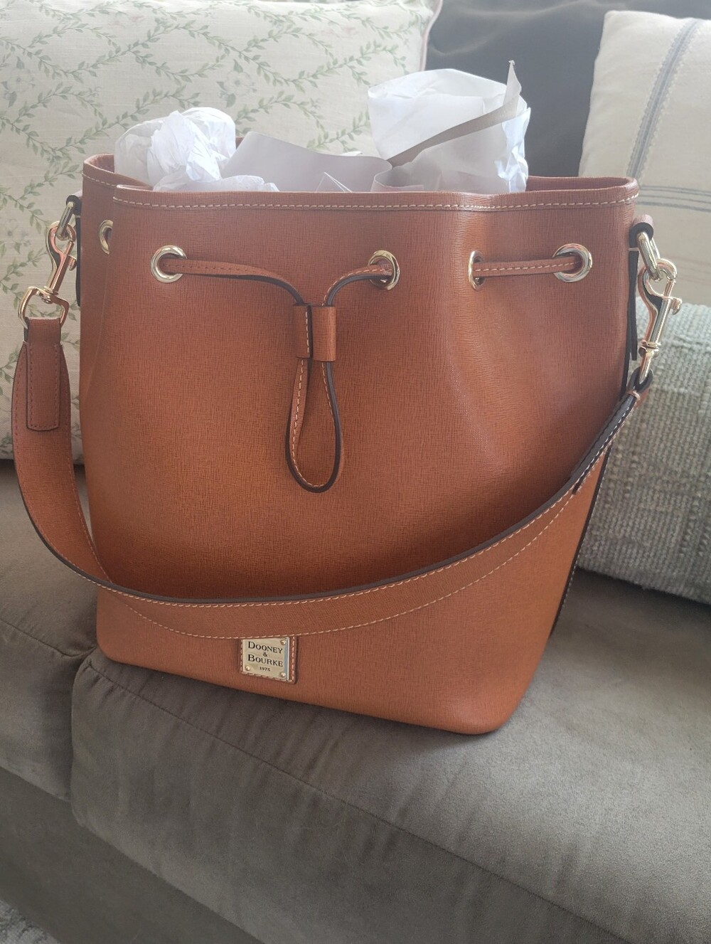 Dooney & Bourke Natural Leather Bucket Bag